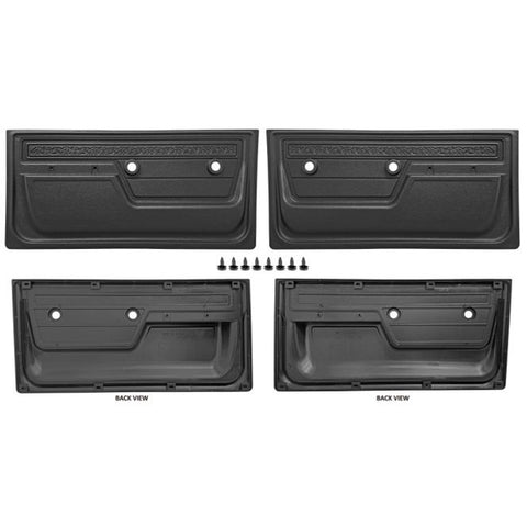 1972 Chevy Blazer, Jimmy, Suburban Plastic Front Door Panel Set, Black