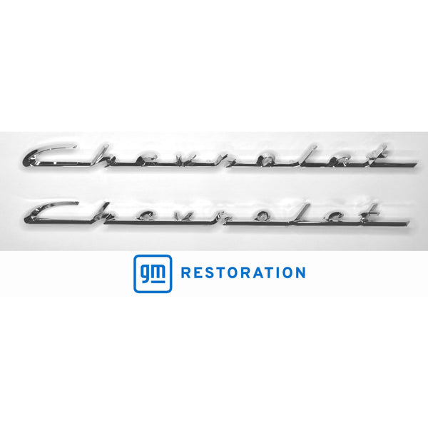 1955-1956 Chevy 150/210 Chevrolet Script Set Chrome Pair