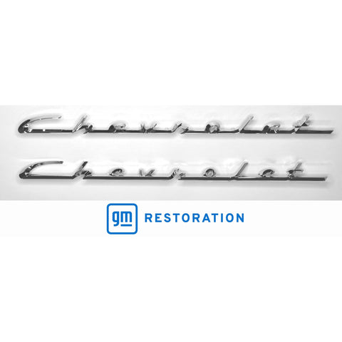 1955-1956 Chevy 150/210 Chevrolet Script Set Chrome Pair