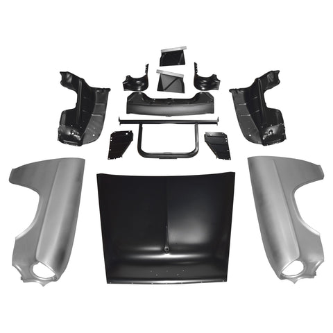 1955 Chevy V8 Car Front End Sheet Metal Kit With Factory Style Hood
