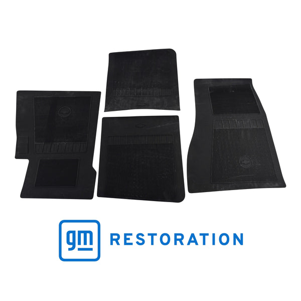 1967-1972 Chevy Biscayne Rubber Floor Mat, 4 Piece Set, Black