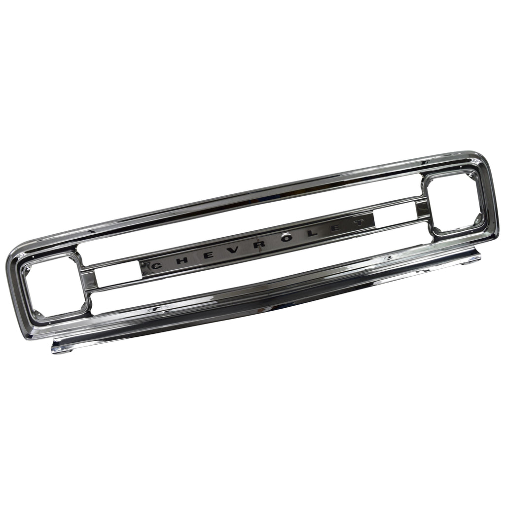 1969-1970 Chevy C10 Pickup Blazer Jimmy Grille Frame Steel Chrome W/ Chevrolet