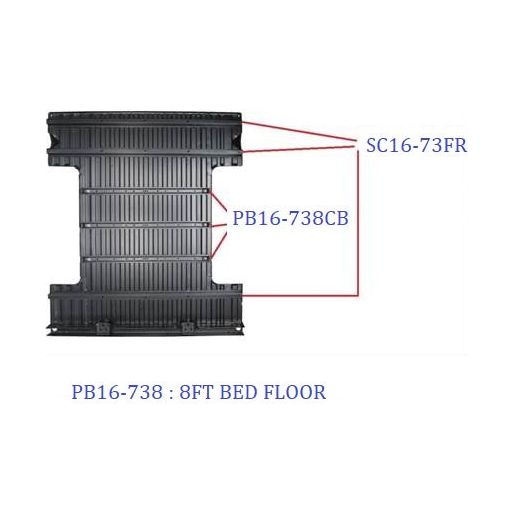 1973-1987 Chevy Pickup Fleetside 8ft Bed Floor Center Reinforcement Strip