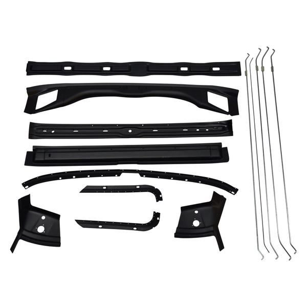 1967-1968 Chevy Camaro Roof Panel Brace Kit, 14 Piece