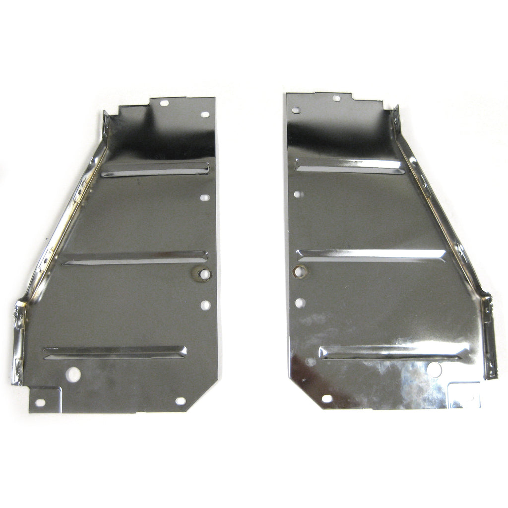 1956 Chevy Radiator Support Side Filler Panel Chrome Pair