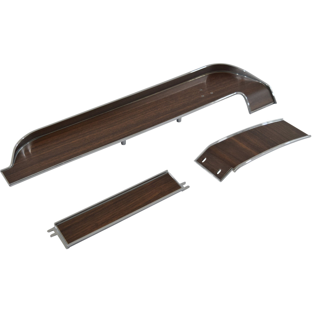 1968 Ford Mustang Dash Panel Trim Set w/Metal Backed Woodgrain Inserts