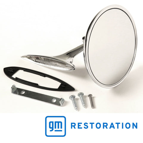 1964-1965 Chevy El Camino Door Mirror w/ Bowtie Non Remote with Mounting Kit